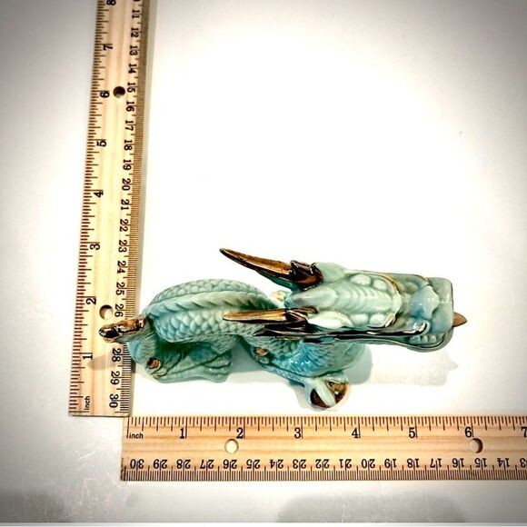♥️ Ceramic Dragon Figurines with Gold Accents - Picture 8 of 11